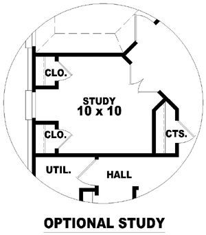 European Style Home Design Plan: 6-387