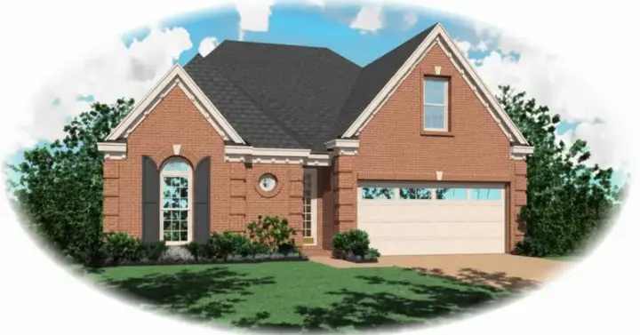 European house plans 6-388 - front exterior, 1,822 sq ft, 2 bed, 2 bath house plans | Monster House Plans