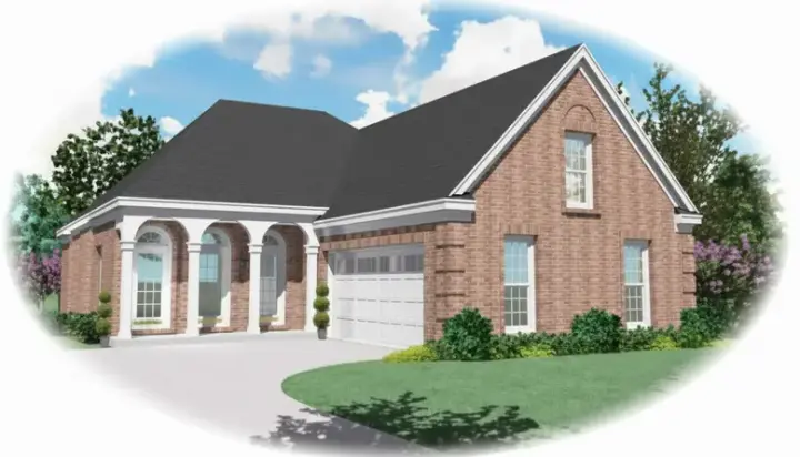 Traditional house plans 6-405 - front exterior, 2,300 sq ft, 3 bed, 2 bath house plans | Monster House Plans