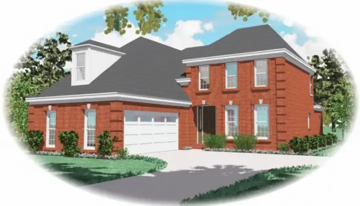 European house plans 6-410 - front exterior, 2,150 sq ft, 3 bed, 2 bath house plans | Monster House Plans