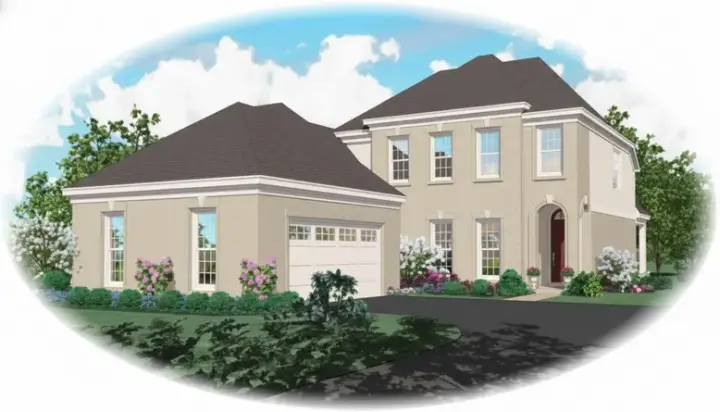 European house plans 6-421 - front exterior, 2,012 sq ft, 3 bed, 2 bath house plans | Monster House Plans