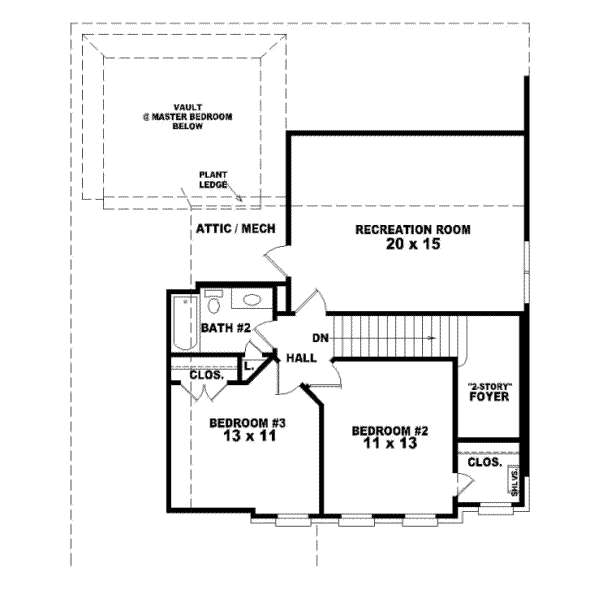 Upper/Second Floor Plan: 6-425
