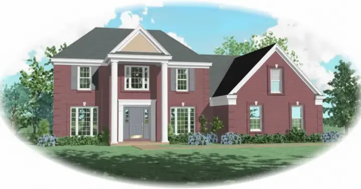 Southern Colonial house plans 6-452 - front exterior, 2,952 sq ft, 4 bed, 2 bath house plans | Monster House Plans