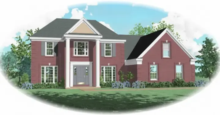 Southern Colonial house plans 6-460 - front exterior, 2,316 sq ft, 4 bed, 2 bath house plans | Monster House Plans