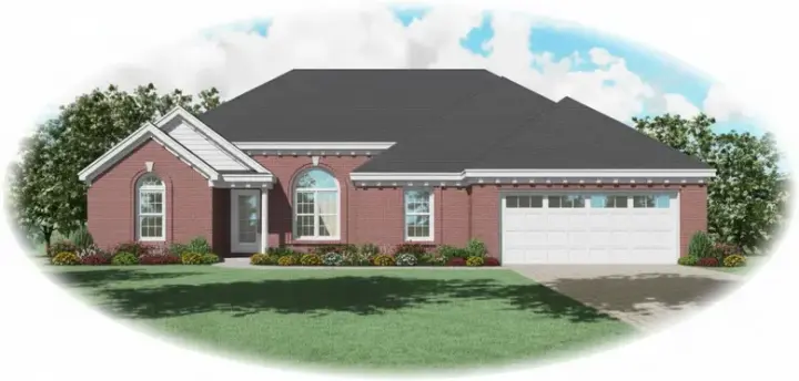 Traditional house plans 6-464 - front exterior, 1,610 sq ft, 3 bed, 2 bath house plans | Monster House Plans
