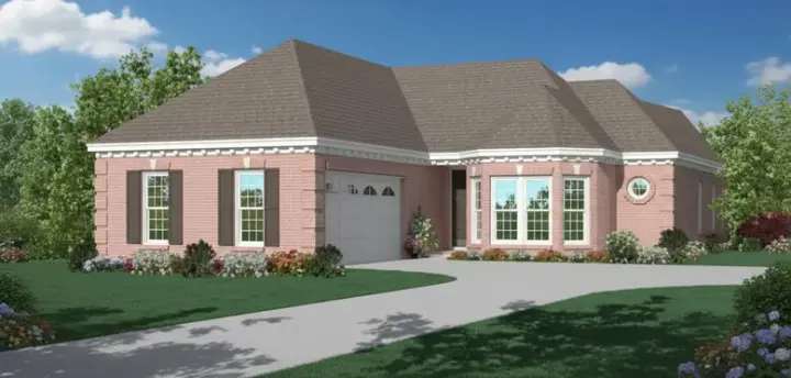 European house plans 6-465 - front exterior, 1,634 sq ft, 3 bed, 2 bath house plans | Monster House Plans