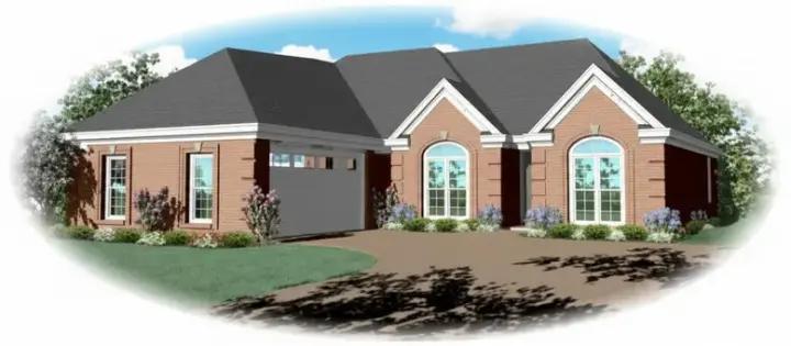 Traditional house plans 6-471 - front exterior, 1,679 sq ft, 2 bed, 2 bath house plans | Monster House Plans
