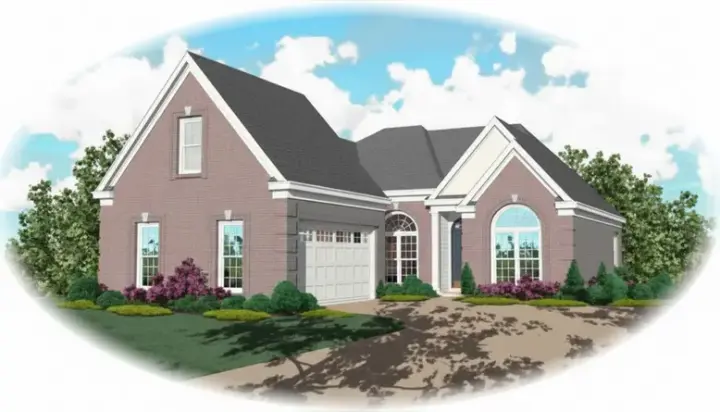 European house plans 6-472 - front exterior, 1,623 sq ft, 2 bed, 2 bath house plans | Monster House Plans