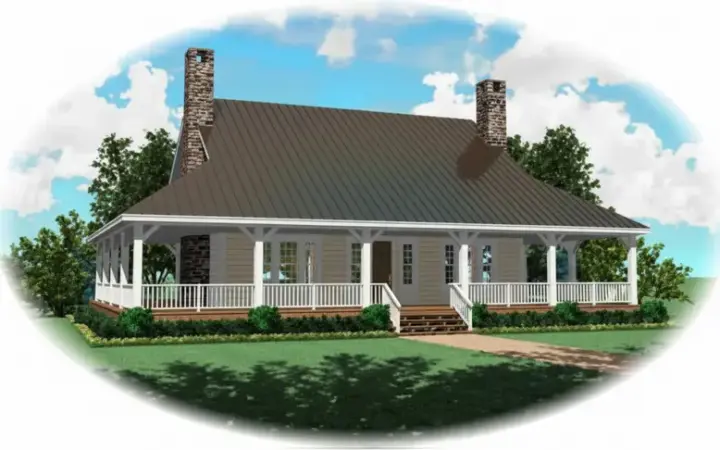 Farmhouse house plans 6-481 - front exterior, 2,373 sq ft, 3 bed, 2 bath house plans | Monster House Plans