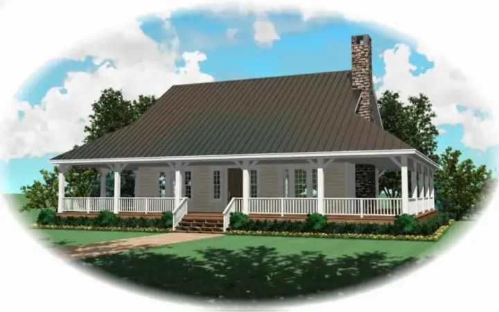 Farmhouse house plans 6-483 - front exterior, 2,400 sq ft, 3 bed, 3 bath house plans | Monster House Plans