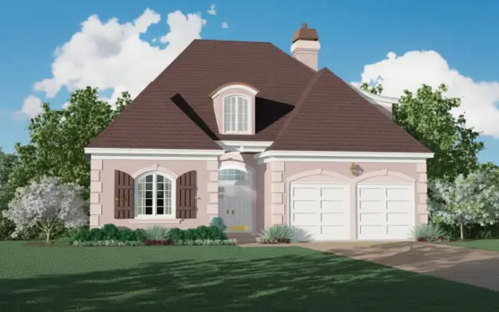 European house plans 6-484 - front exterior, 2,362 sq ft, 3 bed, 2 bath house plans | Monster House Plans