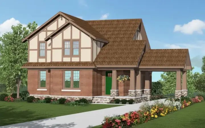 Craftsman house plans 6-489 - front exterior, 2,465 sq ft, 4 bed, 2 bath house plans | Monster House Plans