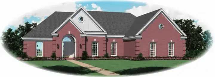 Traditional house plans 6-491 - front exterior, 1,681 sq ft, 3 bed, 2 bath house plans | Monster House Plans