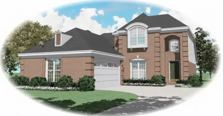 European house plans 6-511 - front exterior, 2,441 sq ft, 4 bed, 3 bath house plans | Monster House Plans
