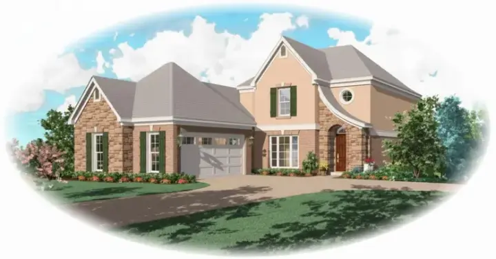 French Country house plans 6-512 - front exterior, 2,508 sq ft, 3 bed, 3 bath house plans | Monster House Plans