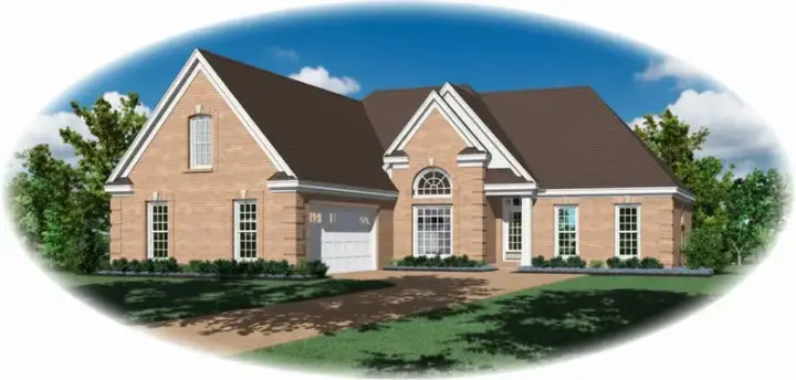 Traditional house plans 6-516 - front exterior, 2,205 sq ft, 3 bed, 2 bath house plans | Monster House Plans