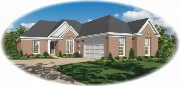 Traditional house plans 6-530 - front exterior, 1,743 sq ft, 2 bed, 2 bath house plans | Monster House Plans