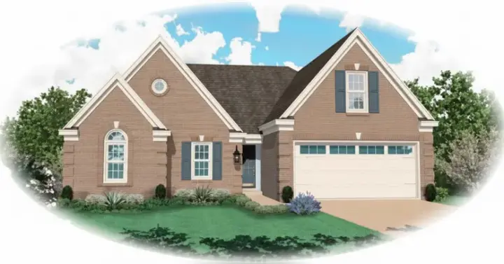 Traditional house plans 6-536 - front exterior, 1,716 sq ft, 3 bed, 2 bath house plans | Monster House Plans