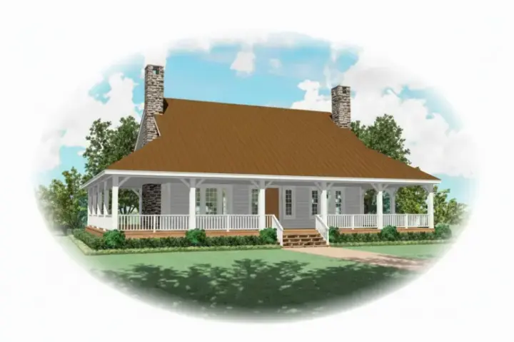Farmhouse house plans 6-539 - front exterior, 2,435 sq ft, 3 bed, 3 bath house plans | Monster House Plans