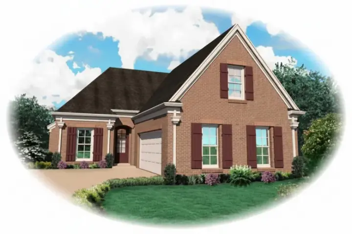 Traditional house plans 6-540 - front exterior, 2,477 sq ft, 3 bed, 2 bath house plans | Monster House Plans