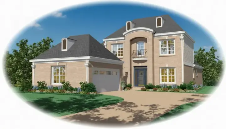French Country house plans 6-547 - front exterior, 2,662 sq ft, 4 bed, 3 bath house plans | Monster House Plans