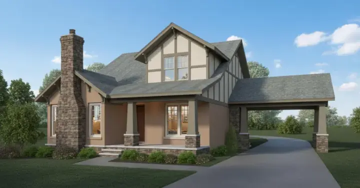 Craftsman house plans 6-551 - front exterior, 3,006 sq ft, 4 bed, 2 bath house plans | Monster House Plans