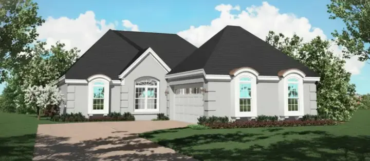 Mediterranean house plans 6-554 - front exterior, 1,767 sq ft, 3 bed, 2 bath house plans | Monster House Plans