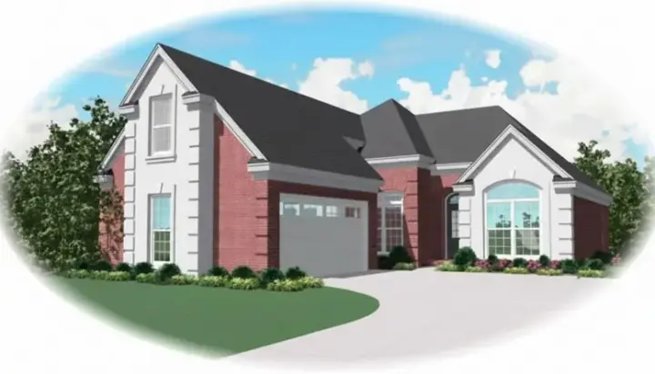 European house plans 6-556 - front exterior, 1,764 sq ft, 2 bed, 2 bath house plans | Monster House Plans