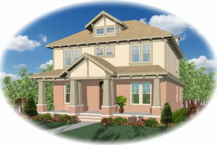 Craftsman house plans 6-560 - front exterior, 2,852 sq ft, 3 bed, 3 bath house plans | Monster House Plans