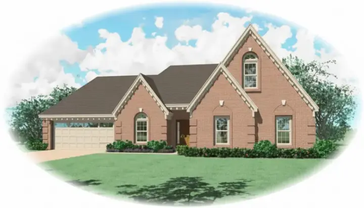 European house plans 6-564 - front exterior, 1,846 sq ft, 3 bed, 2 bath house plans | Monster House Plans