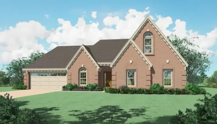 European house plans 6-566 - front exterior, 2,105 sq ft, 3 bed, 2 bath house plans | Monster House Plans