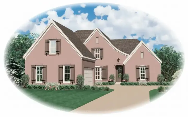 French Country house plans 6-577 - front exterior, 2,838 sq ft, 4 bed, 2 bath house plans | Monster House Plans