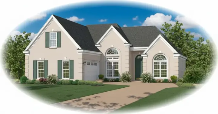 Mediterranean house plans 6-590 - front exterior, 2,026 sq ft, 2 bed, 2 bath house plans | Monster House Plans