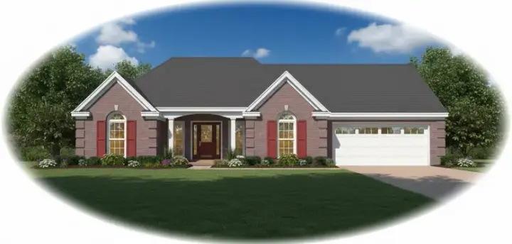 Southern house plans 6-619 - front exterior, 1,802 sq ft, 3 bed, 2 bath house plans | Monster House Plans