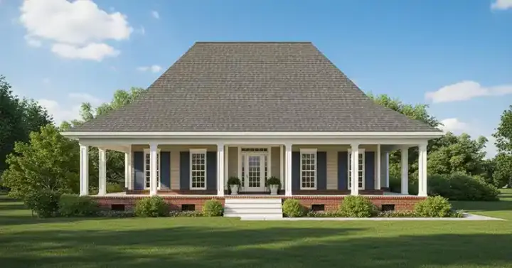 Southern house plans 6-628 - front exterior, 1,800 sq ft, 3 bed, 2 bath house plans | Monster House Plans
