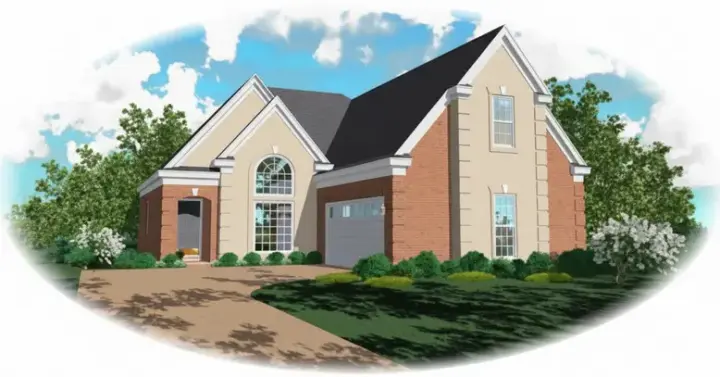 European house plans 6-636 - front exterior, 2,223 sq ft, 3 bed, 2 bath house plans | Monster House Plans