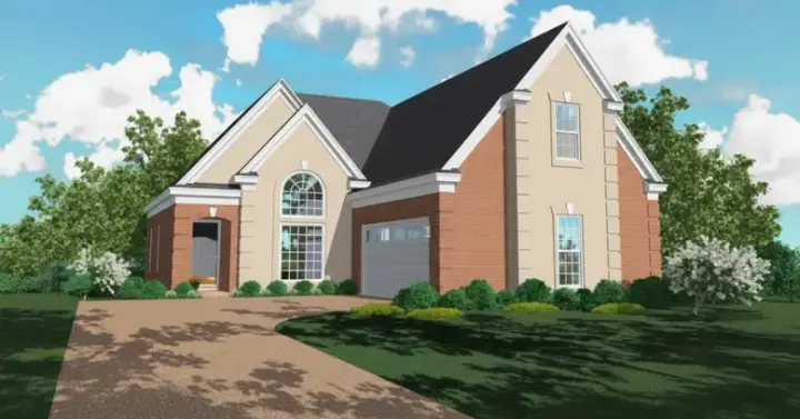 European house plans 6-638 - front exterior, 1,868 sq ft, 3 bed, 2 bath house plans | Monster House Plans