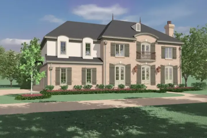 European house plans 6-656 - front exterior, 3,550 sq ft, 4 bed, 3 bath house plans | Monster House Plans