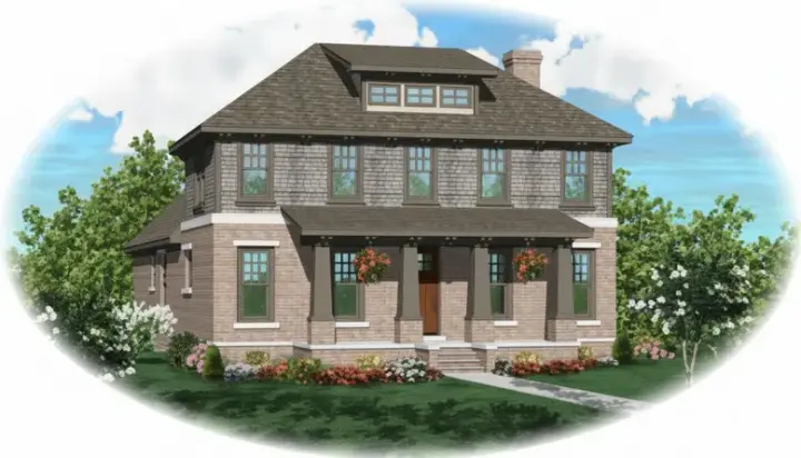 Bungalow house plans 6-672 - front exterior, 2,864 sq ft, 3 bed, 3 bath house plans | Monster House Plans
