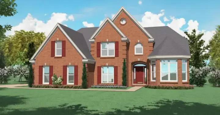 Traditional house plans 6-679 - front exterior, 3,085 sq ft, 5 bed, 4 bath house plans | Monster House Plans
