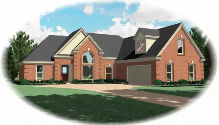 Traditional house plans 6-712 - front exterior, 1,871 sq ft, 3 bed, 2 bath house plans | Monster House Plans