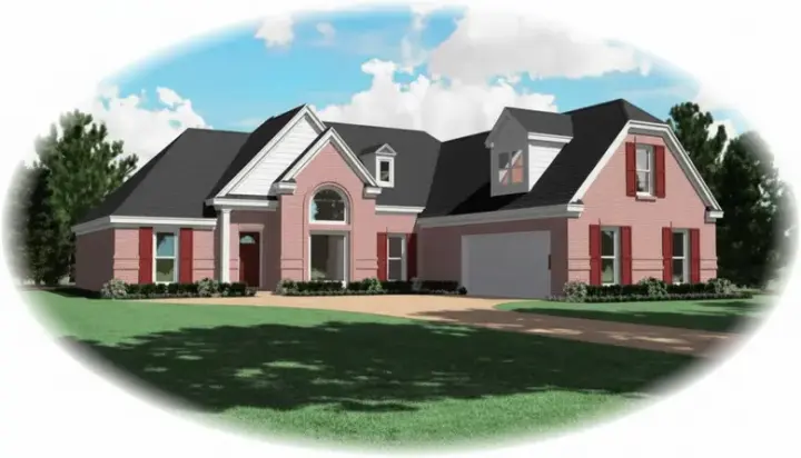 Traditional house plans 6-715 - front exterior, 1,868 sq ft, 3 bed, 2 bath house plans | Monster House Plans