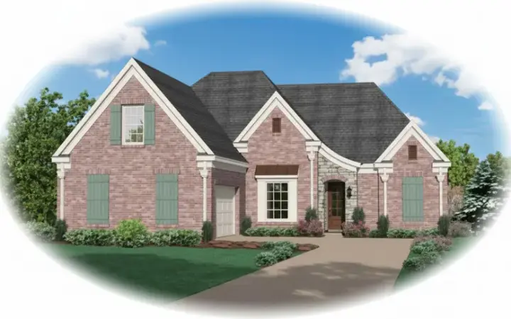 French Country house plans 6-729 - front exterior, 2,251 sq ft, 3 bed, 2 bath house plans | Monster House Plans