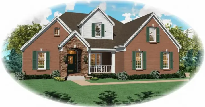 Traditional house plans 6-738 - front exterior, 3,259 sq ft, 4 bed, 3 bath house plans | Monster House Plans