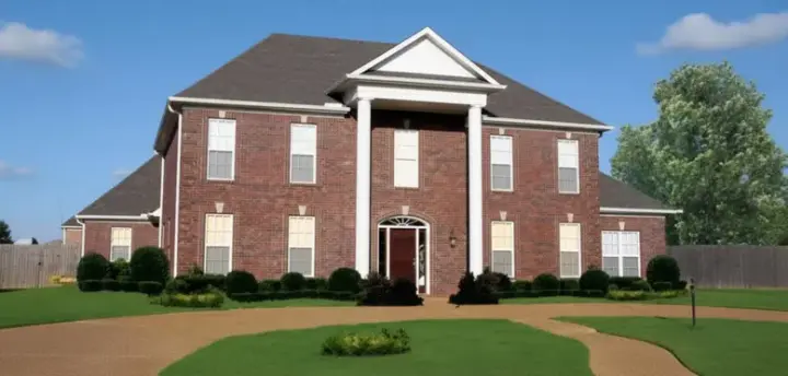 Southern Colonial house plans 6-747 - front exterior, 3,902 sq ft, 4 bed, 3 bath house plans | Monster House Plans