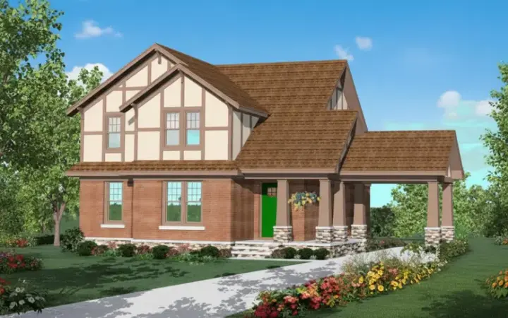 Craftsman house plans 6-757 - front exterior, 3,176 sq ft, 4 bed, 3 bath house plans | Monster House Plans