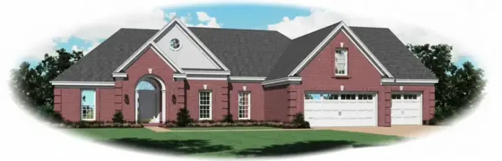 Traditional house plans 6-761 - front exterior, 1,982 sq ft, 3 bed, 2 bath house plans | Monster House Plans