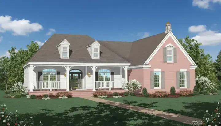 Southern house plans 6-762 - front exterior, 2,038 sq ft, 3 bed, 2 bath house plans | Monster House Plans
