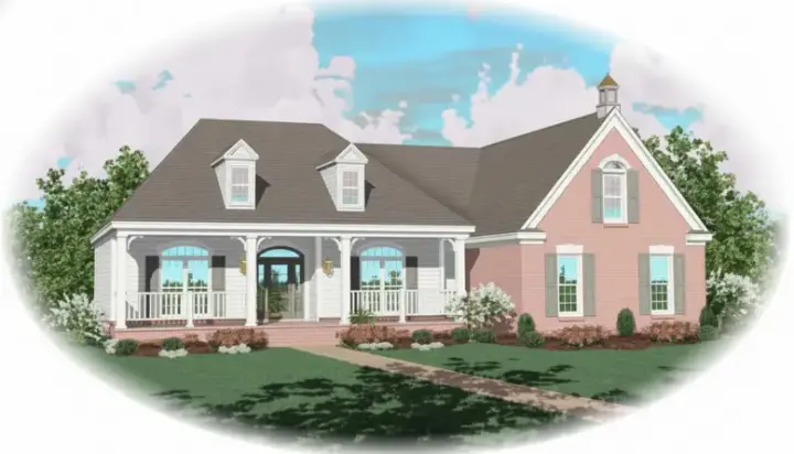 Southern house plans 6-764 - front exterior, 2,433 sq ft, 3 bed, 2 bath house plans | Monster House Plans