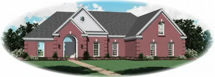 Traditional house plans 6-767 - front exterior, 1,923 sq ft, 3 bed, 2 bath house plans | Monster House Plans